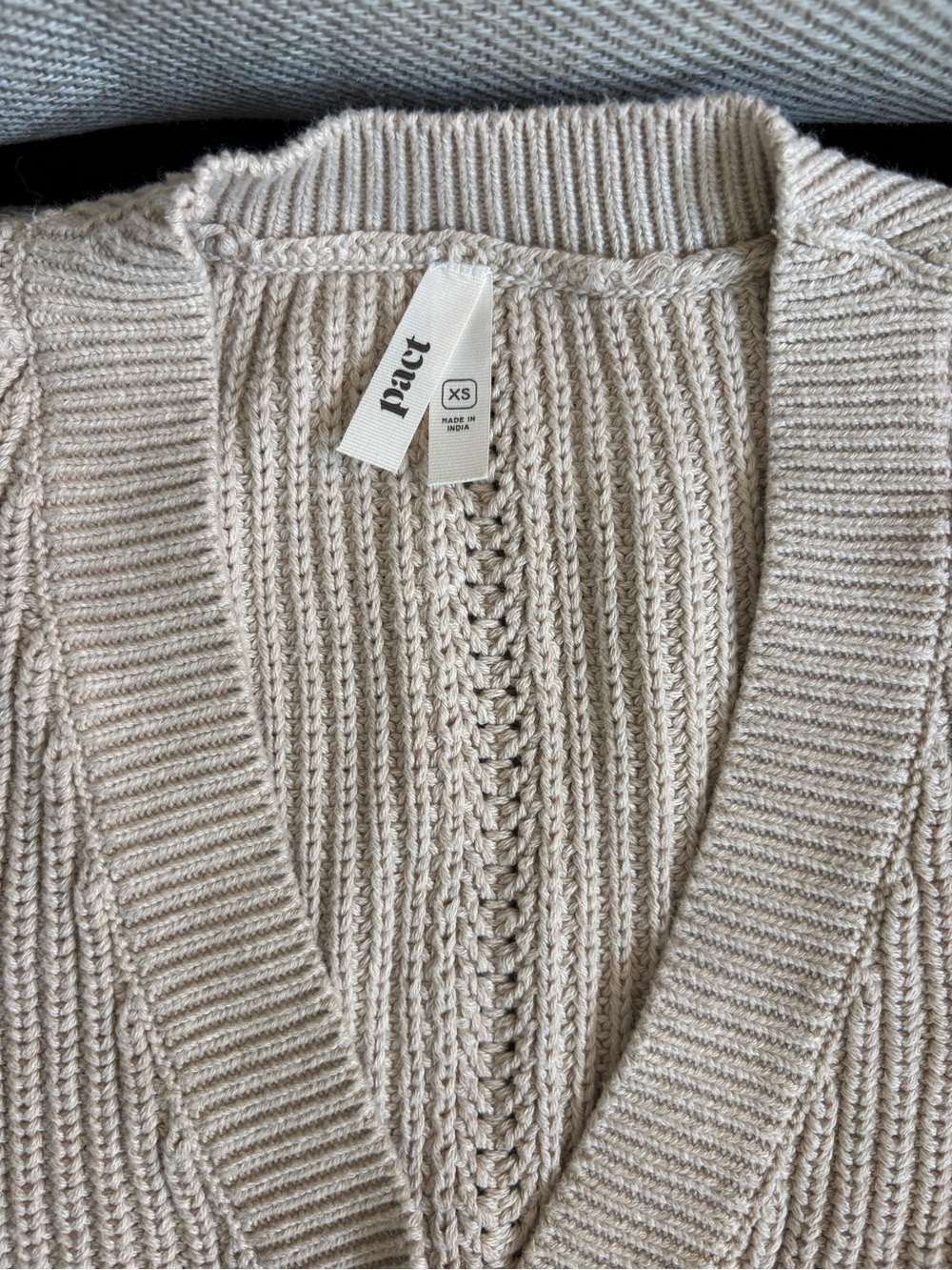 pact Women's Flax Heather Luxe Knit Cardigan XS - Picture 11 of 11